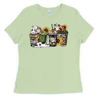 Matcha Cowhide coffee cups Ladies Tee - HowdyJamesFarm