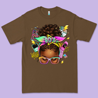 80's Babe Afro Messy Bun Premium Tee Designed By Texasbilliewilder