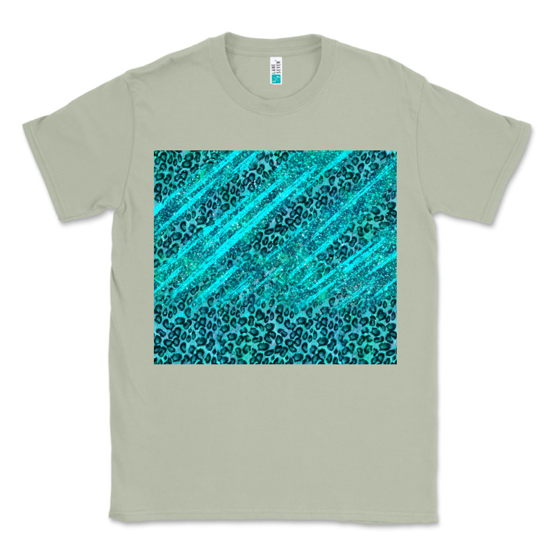 Blue Glitter With Leopard Pattern Classic Tee by TumblerDesignByShophia | Teevron
