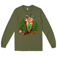 Army Green camping cold drink frappe Long Sleeve Tee - FaDigitalArtStudio