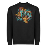 Black leopard cowhide sunflower texas map Heavyweight Sweatshirt - Artiststas