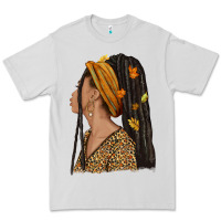 Dove Grey Fall afro woman Premium Tee - NancyCooperArtShop
