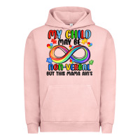 Pigment Salmon my child may be non verbal but this mama ain's Urban Hoodie - JahusDesignShop