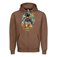 Chestnut summer vibes messy bun Zipper Hoodie - BarkalooDesign
