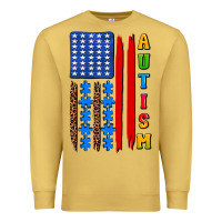 Antique Gold autism american flag Premium Sweatshirt - AdoDesignShop