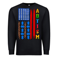 Black autism american flag Premium Sweatshirt - AdoDesignShop