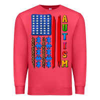 Cardinal autism american flag Premium Sweatshirt - AdoDesignShop