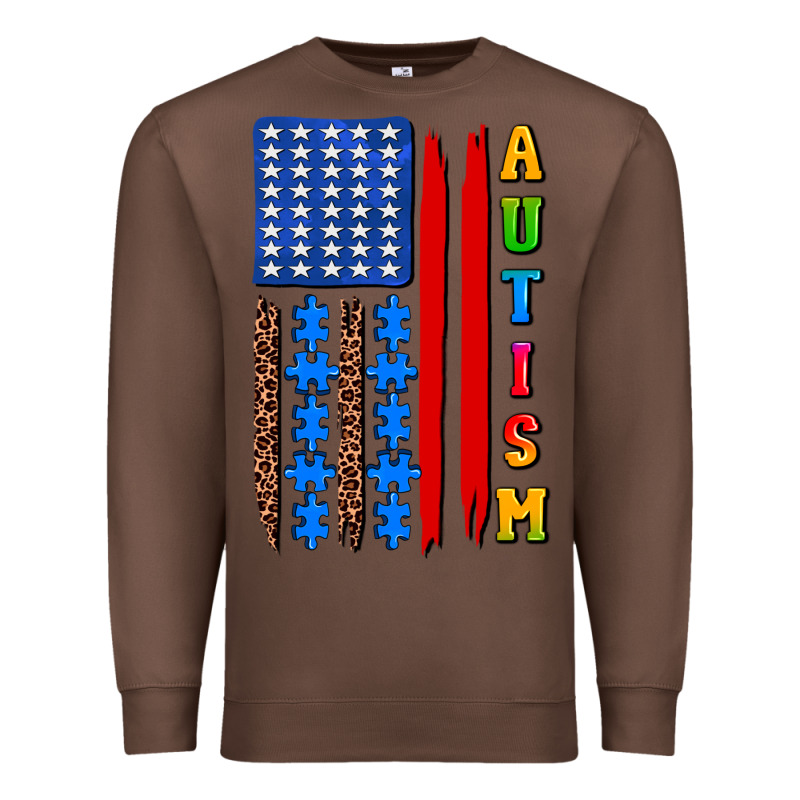 Autism American Flag Premium Sweatshirt by AdoDesignShop | Teevron