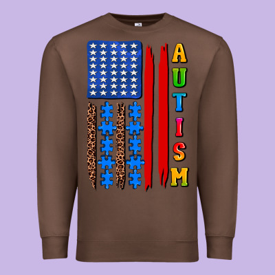 Autism American Flag Premium Sweatshirt Designed By Adodesignshop