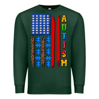 Sports Green autism american flag Premium Sweatshirt - AdoDesignShop