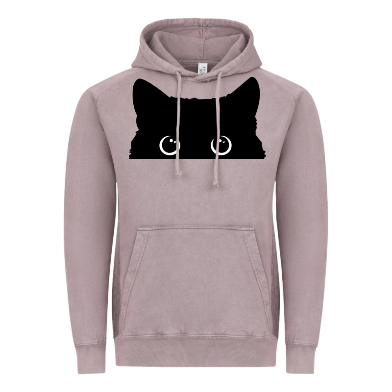 Peeking Cat Vintage Hoodie by maiPhamDesign | Teevron