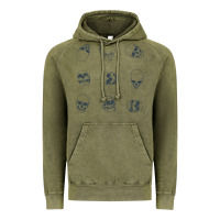 Vintage Olive Skulls Vintage Hoodie - maiPhamDesign