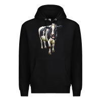 Black Holstein Bull Premium Hoodie - LillyAllenDesigns