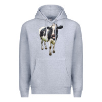 Heather Grey Holstein Bull Premium Hoodie - LillyAllenDesigns