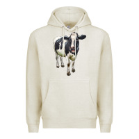 Oatmeal Heather Holstein Bull Premium Hoodie - LillyAllenDesigns