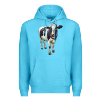 Ocean Blue Holstein Bull Premium Hoodie - LillyAllenDesigns