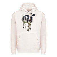 Pale Pink Holstein Bull Premium Hoodie - LillyAllenDesigns
