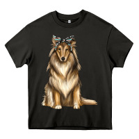 Asphalt collie with bandanna Heavy Core Tee - texasbilliewilder