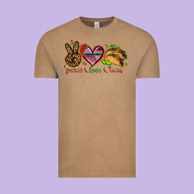 Peace Love Tacos Mexico Vintage Tee Designed By Howdyjamesfarm
