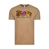 Vintage Coffee Peace love tacos Mexico Vintage Tee - HowdyJamesFarm