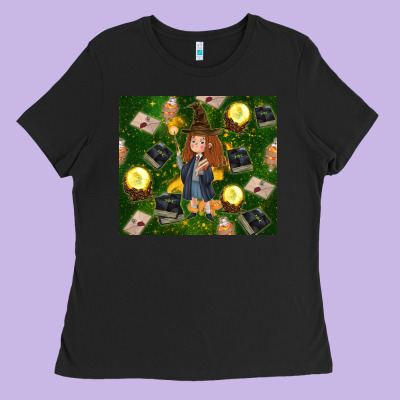 Wizard Girl With Magic Ladies Tee Designed By Tumblerdesignbyshophia