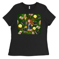 Black wizard girl with magic Ladies Tee - TumblerDesignByShophia