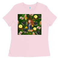 Bubblegum Pink wizard girl with magic Ladies Tee - TumblerDesignByShophia