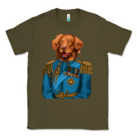 Army Green Golden Retriever Dog Portrait,Custom Pet Portraits,Renaissance Dog Classic Tee - RanaPortraitStore