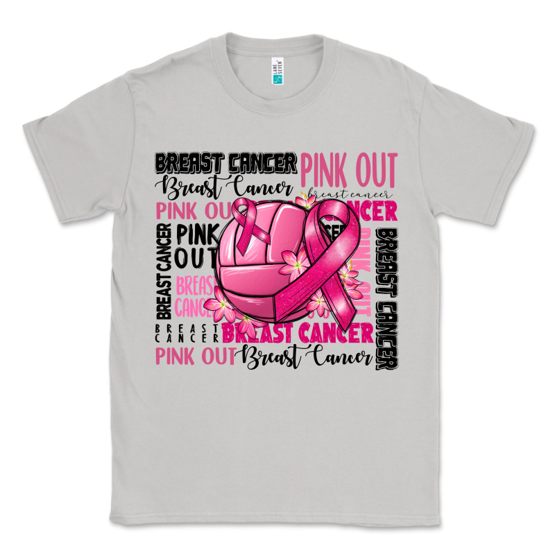 Volleyball Pink Out Breast Cancer Classic Tee by RanaPortraitStore | Teevron