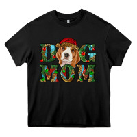 Black Christmas Beagle Dog Mom Heavy Core Tee - RanaPortraitStore