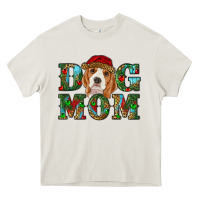 Cream Christmas Beagle Dog Mom Heavy Core Tee - RanaPortraitStore