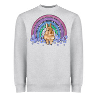 Heather Grey bunny rainbow Heavyweight Sweatshirt - Artiststas
