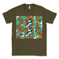 Army Green cowhide mama with rustic teal wood Classic Tee - TumblerDesignByShophia
