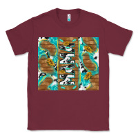 Burgundy cowhide mama with rustic teal wood Classic Tee - TumblerDesignByShophia