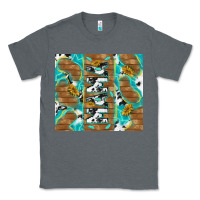 Charcoal Heather cowhide mama with rustic teal wood Classic Tee - TumblerDesignByShophia