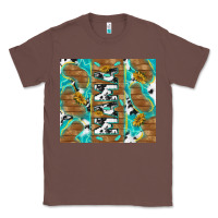 Chestnut cowhide mama with rustic teal wood Classic Tee - TumblerDesignByShophia