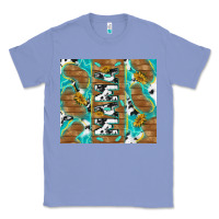 Colony Blue cowhide mama with rustic teal wood Classic Tee - TumblerDesignByShophia