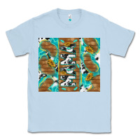 Dusty Blue cowhide mama with rustic teal wood Classic Tee - TumblerDesignByShophia