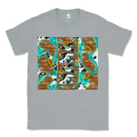 Heather Grey cowhide mama with rustic teal wood Classic Tee - TumblerDesignByShophia