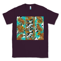 Plum cowhide mama with rustic teal wood Classic Tee - TumblerDesignByShophia