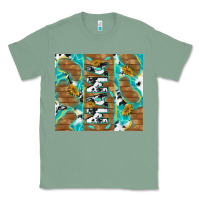 Sage cowhide mama with rustic teal wood Classic Tee - TumblerDesignByShophia