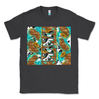 Smoke cowhide mama with rustic teal wood Classic Tee - TumblerDesignByShophia