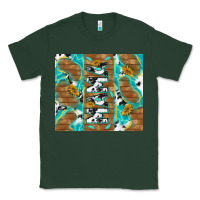 Sports Green cowhide mama with rustic teal wood Classic Tee - TumblerDesignByShophia