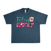 Midnight Navy feeling lucky Urban Heavy Tee - OliviaCreatesArt