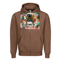 Chestnut teacher messy bun tumbler Zipper Hoodie - BarkalooDesign