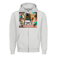 Dove Grey teacher messy bun tumbler Zipper Hoodie - BarkalooDesign