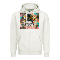 Oatmeal Heather teacher messy bun tumbler Zipper Hoodie - BarkalooDesign