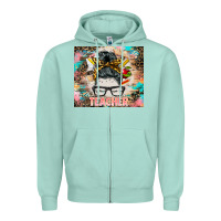 Seafoam teacher messy bun tumbler Zipper Hoodie - BarkalooDesign