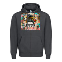 Smoke teacher messy bun tumbler Zipper Hoodie - BarkalooDesign