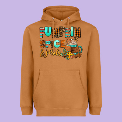 Pumpkin Spice And Jesus Heavyweight Hoodie Designed By Adodesignshop